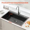 VEVOR 33 inch Kitchen Sink Workstation, 304 Stainless Steel Top Mount Sinks, Drop-In Single Bowl Farmhouse Basin with Ledge, (Black) - 3 of 4