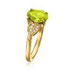 Ross-Simons 1.60 Carat Peridot Ring With .10 ct. t.w. White Zircons in 18kt Gold Over Sterling - 3 of 4