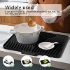 LunaLulinlk Silicone Dish Drying Mat with Raised Drain 16x12 inche Lip Nonslip Dish Drain Mat Heat Resistant Reusable Silicone Drying Pad (Black) - 4 of 4