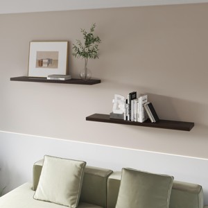 INFURNIC Decorative Wall Shelf Floating Shelves Set for Displaying Books and Decor Minimalist Design Easy Installation, Black, 9.8"*47.3"*1.5" - 1 of 4