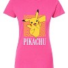Women's - Pokémon - Pikachu Abstract Background Fitted Graphic T-Shirt - 2 of 3
