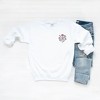 Simply Sage Market Women's Graphic Sweatshirt Embroidered Pink Bouquet - 3 of 4