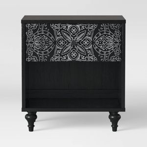 Muscari Carved Wood Nightstand Black Opalhouse Target