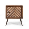GDFStudio Begole Mid Century Modern Handmade Mango Wood Nightstand, Dark Brown/Black - 2 of 4