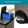 Home Zone Living 16 Gallon Dual Trash and Recycling Can with Removable Liners and Soft Close Lids, Stainless Steel, Black - 3 of 4