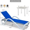 Maggift Patio Chaise Lounges Outdoor Lounger Sunbathe Chair with Arms, with Table, for Patio, Garden, Beach，Portable，Blue，67.06"*27.07"*37.18" - 2 of 4