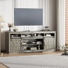 Farmhouse TV Console Table for 75" TV,Entertainment Center with Semi-Open Top Storage,Adjustable Shelf&Sliding Doors,Media Cabinet for Living Room - 3 of 4