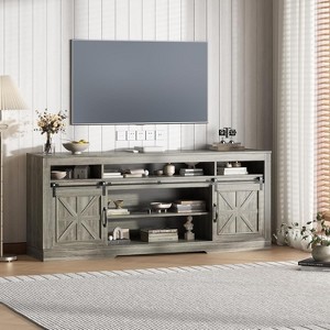 Farmhouse TV Stand for 75 Inch Television, Entertainment Center, Media TV Console Table with Adjustable Shelf - 1 of 4