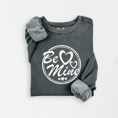 Simply Sage Market Women's Lightweight Garment Dyed Graphic Sweatshirt Be Mine Circle