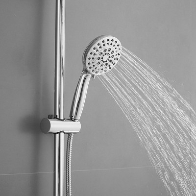 Chrome 5-Spray Wall Mount Shower Head with Handheld