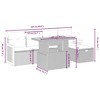 vidaXL 6 Piece Patio Sofa Set with Cushions Gray Poly Rattan - Gray without storage - 4 of 4