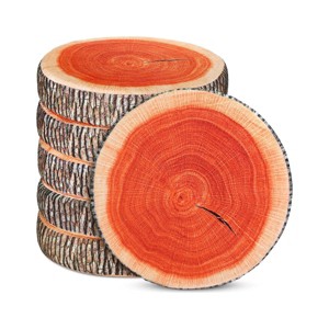 Hub Styler Round Wood Slice Throw Pillow - 1 of 4