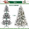 Angel Sar 7ft Flocked Scarecrow Christmas Tree, 360 Warm White LED Lights, 890 PVC Tips, Pre-lit Snowy Holiday Tree with Power Pole - 3 of 4