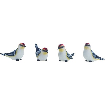 Transpac Small Resin Woodpecker Bird Figurine Set of 4 Spring Home Decorations