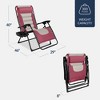Best Choice Products Oversized Padded Zero Gravity Chair, Folding Outdoor Patio Recliner w/ Side Tray - 2 of 4