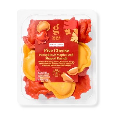 Five Cheese Pumpkin & Maple Leaf-Shaped Ravioli - Good & Gather 9oz