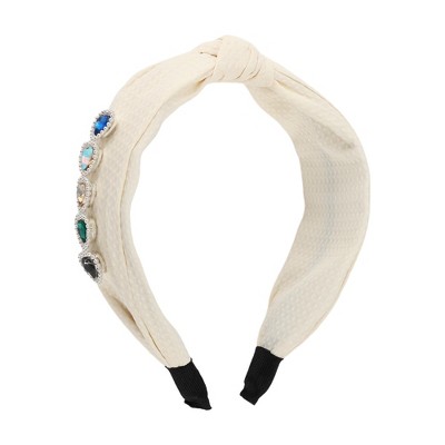 Unique Bargains Women's Elegant Heart Faux Diamond Wide Hairband 6.89"x5.51" 1 Pc