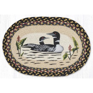 Earth Rugs Loon Oval Placemat 13"x19" Rustic Cabin Table Accent - 1 of 3