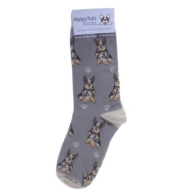 E & S Pet 14.0 Inch Australian Cattle Dog Socks Happy Tails Crew Socks