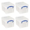 Really Useful Box 3 Liter Plastic Snap Lid Storage Bin for Music Storage, Office and General Home Organization, 12 Pack, Clear - 2 of 4