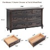 Farmhouse 7 Drawers Dresser for Bedroom with 4 Solid Wood Feet & Column Decor & Metal Slide, Storage Dressers for Bedroom - 2 of 4