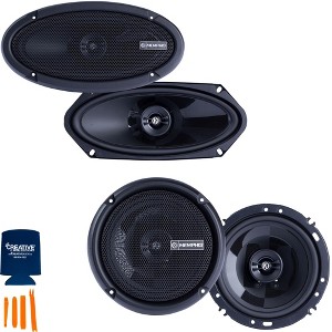 Memphis Audio 1 Pair of PRX410 4X10" Coaxial Speakers and 1 Pair of PRX602 6.5" Coaxial Power Reference Series Speakers - 1 of 4