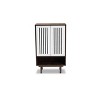 2 Door Meike Two-Tone Wood Shoe Cabinet Walnut/White - Baxton Studio: Modern Entryway Organizer with Ventilated Shelves - 3 of 4