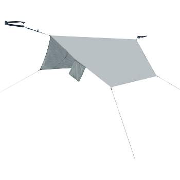 PahaQue Hammock Rain Fly for Double Hammock, Waterproof, Includes Straps, Guy Lines, Stakes, and Carry Bag