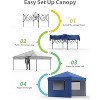 10'x10' Pop Up Canopy Tent, Waterproof Outdoor Canopy, Roller Bag, 4 x Sandbags, 4 x Stakes - 2 of 4
