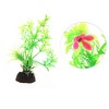 Unique Bargains Aquarium Plastic Plants for Fish Tank Landscape Decoration Green 3.94" 2 Pcs - 3 of 4