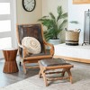 Traditional Leather Accent Chair Dark Brown - Olivia & May: Sturdy, Sophisticated, No Assembly Required - 2 of 4