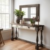 MAYEERTY Hanging Mirror Solid Wood Wide Edge Hollow Right Angle Rectangle Charcoal Baked - 2 of 4