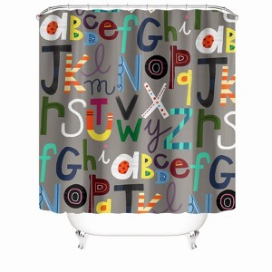 Mixed Letters Shower Curtains for Bathroom Waterproof Fabric Bath Curtain Durable Soft Stylish Bathroom Decor 72x72 Inch - 1 of 1