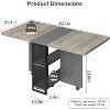 Space Saving Folding Dining Table with 2 Tier Storage-Extendable Drop Leaf Farmhouse Kitchen Dining Room Tables Set for 4, - 3 of 4