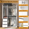 TiramisuBest Wardrobe Armoire, 2-Door Closet with Drawers & Hanging Rod, Twill Wooden Storage Cabinet, Modern White, 20.4"D x 31.5"W x 76.77"H - 4 of 4