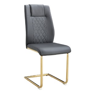 LOVMOR Dining Chairs Set, kitchen & Dining Room Chairs with Metal Legs and Faux Leather Padded Seat, kitchen Chairs w/ High Back - 1 of 4