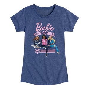 Girls' - Barbie - High School Dolls Fitted Short Sleeve Graphic T-Shirt - 1 of 4