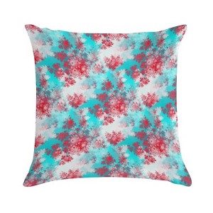 Retro Red White Blue Rosebuds Pillow Covers 18x18 Decorative Throw Pillows Soft Square Cushion Covers for Couch Sofa Bedroom - 1 of 1