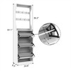 Slim Mirror Shoe Cabinet with 3 Flip Drawers, Hidden Shoe Cabinet with Coat Rack, Shoe Rack Organizer for Living Room Hallway Closet and Apartment - 4 of 4