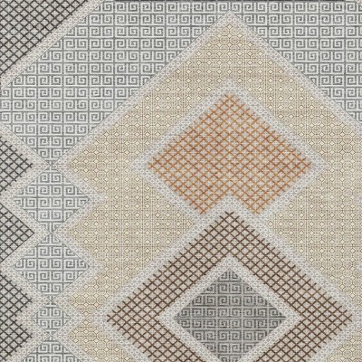 Pewter Copper And Silver Geometric Washable Indoor Outdoor Area Rug