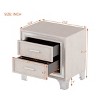 Mid Century Vintage Nightstand with 2 Drawers, Velvet Upholstered Bedside Table, Silver Legs, Easy Assembly, Stylish Storage-The Pop Home - 3 of 4