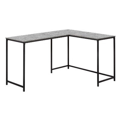 Monarch Specialties Computer Desk Home Office Corner 58InchL L Shape Work Laptop Metal Laminate Grey Black Contemporary Modern