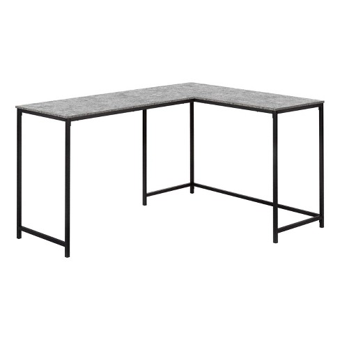 Monarch Specialties Computer Desk Home Office Corner 58InchL L Shape Work Laptop Metal Laminate Grey Black Contemporary Modern - image 1 of 4