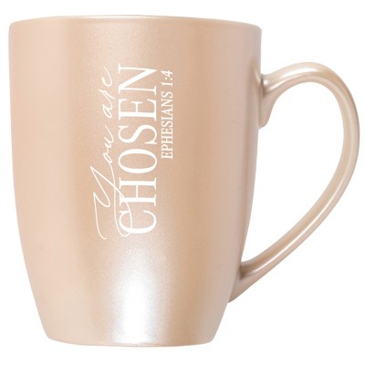 Elanze Designs You Are Chosen Ephesians 1:4 Precious Pearl 10 ounce New Bone China Coffee Cup Mug
