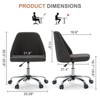 SEVOBAL Task and Office Chairs Fabric Armless Office Chair, Adjustable Height Swivel Desk Chair with Wheels for Workspace, Black, 20.4"*22.8"*29.3" - 2 of 4