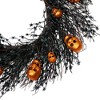 Northlight Black and Orange Skulls and Spiders Halloween Twig Wreath, 22-Inch, Unlit - 4 of 4
