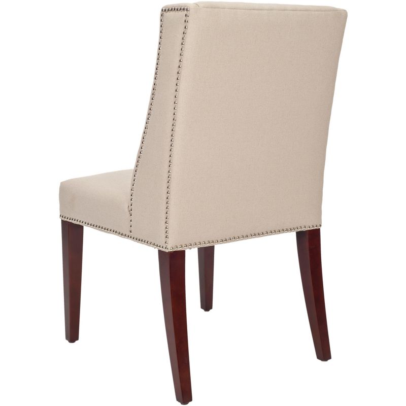 Rachel Arm Chair with Nail Heads (Set of 2) - Taupe - Safavieh., 4 of 6