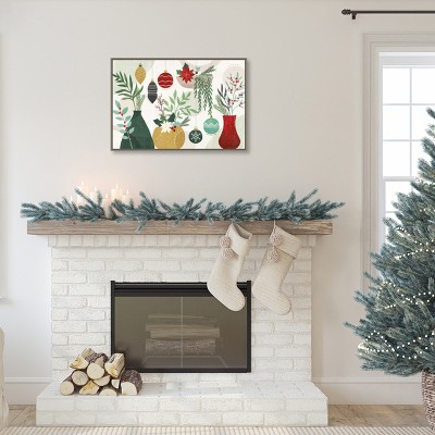 Amanti Art Deco Holiday Vases I by Veronique Charron Canvas Wall Art Print Framed 33-in. x 23-in.