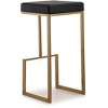 TOV Furniture Ferrara Performance Vegan Leather and Gold Steel Barstool - Set of 2 in Black - 4 of 4
