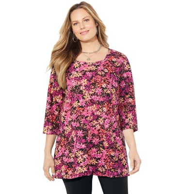 Catherines Women's Plus Size Easy Fit Squareneck Tunic
